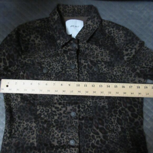 Nine West Leopard Print Denim Jacket Medium - Picture 13 of 16